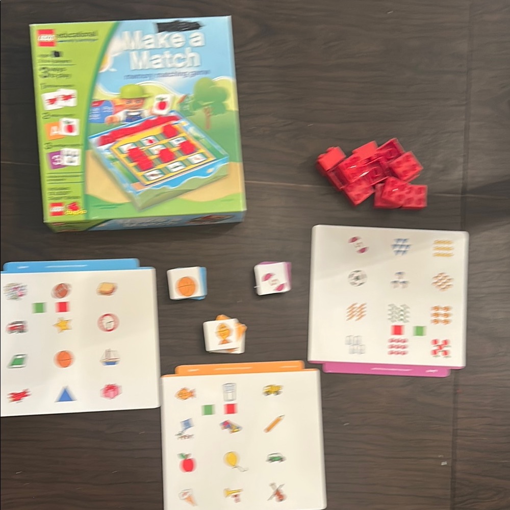 LEGO Make a Match Game with Red Blocks